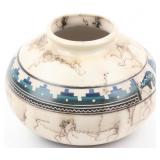 Gorgeous Navajo Horsehair Signed Pottery