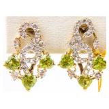 Jewelry Sterling Silver Peridot Cocktail Earrings