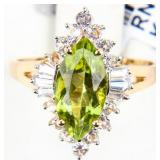 Jewelry Sterling Silver Peridot Cocktail Ring