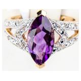 Jewelry Sterling Silver Amethyst Cocktail Ring