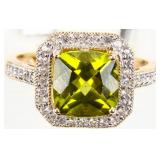 Jewelry Sterling Silver Peridot Cocktail Ring