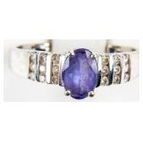 Jewelry 14kt White Gold Amethyst & Diamond Ring