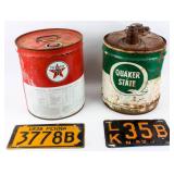 Two Vintage Gas and Oil Cans