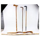 5 Vintage Wood Walking Sticks Canes