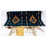 Native American Antler Talking Stick & Rug