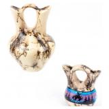 Two Signed Horsehair Navajo Wedding Vases