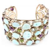 Jewelry Large Sterling Silver Gemstone Bracelet