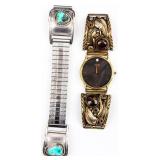 Jewelry Lot of 2 Sterling Silver Watch Tip & Bands