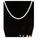 Jewelry 14kt Yellow Gold Pearl Necklace & Earrings