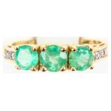 Jewelry 10kt Yellow Gold Emerald Ring