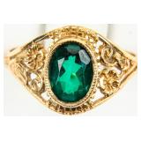 Jewelry 10kt Yellow Gold Green Stone Ring