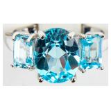 Jewelry Sterling Silver Blue Topaz Cocktail Ring
