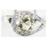 Jewelry Sterling Silver Green Amethyst Ring