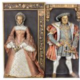 Vintage Chalkware Henry VIII and Elizabeth