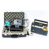 Vintage Poloroid Camera and Motorola Radio