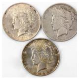 Coin 3 Peace Silver Dollars Nice!