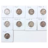 Coin 9 Standing Liberty Quarters 1920