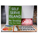 Four Vintage Tins Signs