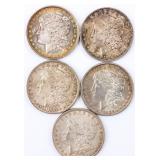 Coin 5  Morgan Silver Dollars Nice!