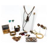 Jewelry Lot of Vintage Costume Copper, Jade +