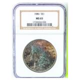 Coin 1886  Morgan Silver Dollar NGC MS65