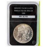 Coin 1880 Morgan Silver Dollar Certified Unc.