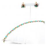 Jewelry Sterling Silver Bracelet & Earrings