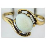 Jewelry 10kt Yellow Gold White Stone Ring