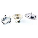 Beautiful Silver Plate Warmer, Plate, & Serving Di
