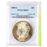Coin 1890-S  Morgan Silver Dollar PCGS MS62