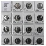 Coin15 Kennedy Half Dollars 40% Proof