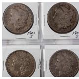 Coin 4 Morgan Silver Dollars 01-S, 04-S, 83-O, 84P