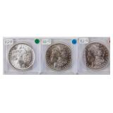 Coin 3 Morgan Silver Dollars 82-P, O & S BU DMPL