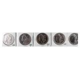 Coin 5 Morgan Silver Dollars 80,90-O, 00-O, 82, 89