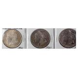 Coin 3 Morgan Silver Dollars 1921 P, D & S