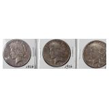 Coin 3 Peace Silver Dollars 1926-P, D & S