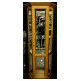 Furniture Vintage 3 Sided Curio Cabinet