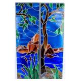 Lot of 2 Vintage Stained Glass Panels