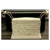 Furniture Faux Brick & Glass Top Entry Table