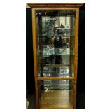 Furniture Vintage Light Oak Curio Cabinet
