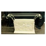 Furniture Faux Brick & Glass Top Entry Table