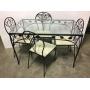 Glass Top Metal Patio Table & Four Chairs