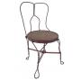 Antique Painted Metal & Wood Child's Chair