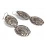 Silver Native American Double Concho Earring Set
