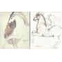 H. Hilson Mixed Media Horse Pair c1970