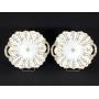 2 Vtg White Porcelain BonBon w/ Gilt Accents