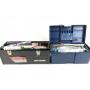 2 Plastic Tool Boxes Full of Art Supplies, Brushes