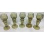 5 Roemer German Wine Glasses w/Etched Bowl
