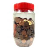 Jar of Memorial Back Pennies w Rolls