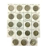 19 40% Silver Kennedy Half Dollars 1965-1968